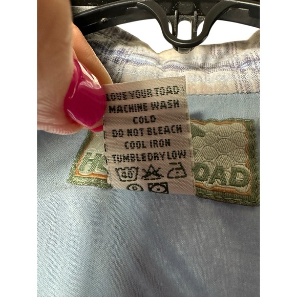 Horny‎ Toad 100% Cotton Snap Cuffed 3/4 Sleeves Medium Plaid Dress #EF3-4 - Picture 8 of 12